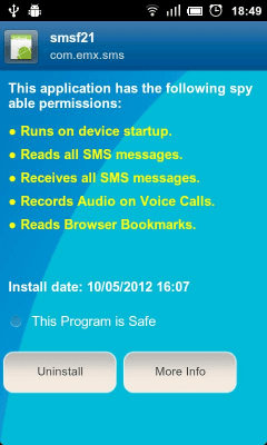 Capture d'écran de l'application Anti Spy Mobile Free - #2