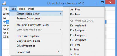 Capture d'écran de l'application Drive Letter Changer - #1