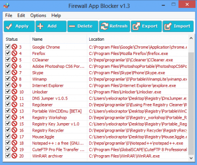 Capture d'écran de l'application Firewall App Blocker - #1