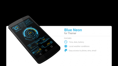 Capture d'écran de l'application Blue Neon Theme - #1