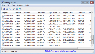 Capture d'écran de l'application WinLogOnView - #1