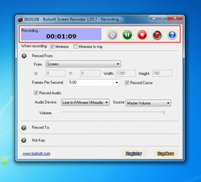 Capture d'écran de l'application Boilsoft Screen Recorder - #1