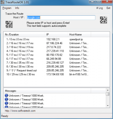 Capture d'écran de l'application TraceRouteOK - #1