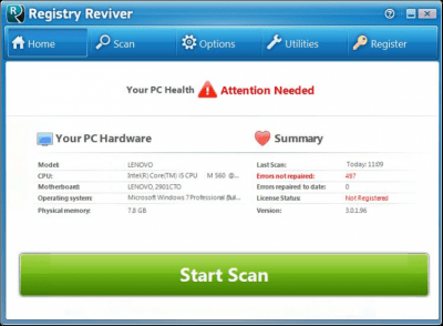 Capture d'écran de l'application Registry Reviver - #3