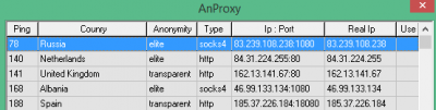 Capture d'écran de l'application AnProxy - #1