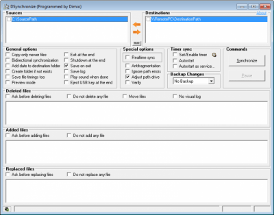 Capture d'écran de l'application DSynchronize - #1