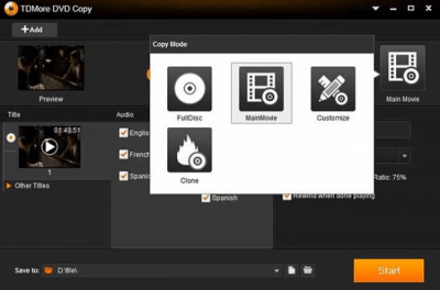 Capture d'écran de l'application TDMore DVD Copy - #2