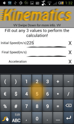 Capture d'écran de l'application PhysCalc Kinematics Calculator - #3