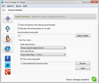 Capture d'écran de l'application AthTek Skype Voice Changer - #2