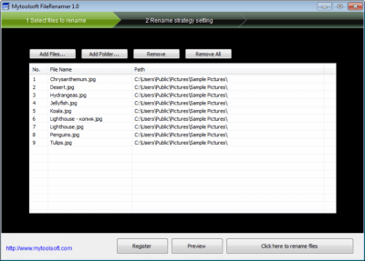 Capture d'écran de l'application Mytoolsoft FileRenamer - #2