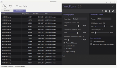 Capture d'écran de l'application WebPconv Portable - #2
