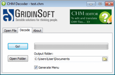 Capture d'écran de l'application CHM Decoder - #2