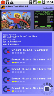 Capture d'écran de l'application C64 Games Music Collection - #2