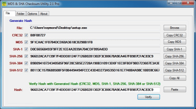 Capture d'écran de l'application MD5 &amp; SHA Checksum Utility - #1