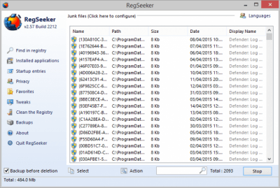 Capture d'écran de l'application RegSeeker Portable - #4