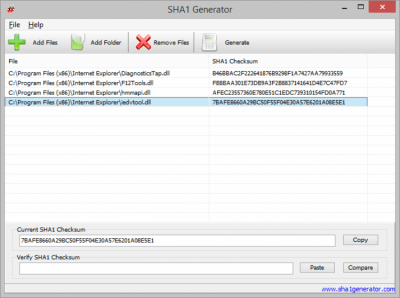 Capture d'écran de l'application SHA1 Generator - #1