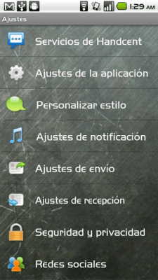 Capture d'écran de l'application Handcent SMS Spanish Language - #2