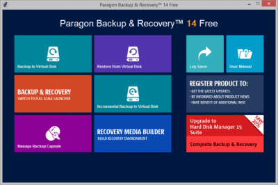 Capture d'écran de l'application PARAGON Backup & Recovery - #1