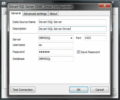 Capture d'écran de l'application Pilote ODBC de SQL Server - #1