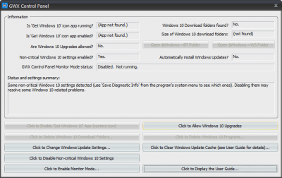 Capture d'écran de l'application GWX Control Panel (GWX Stopper) - #1