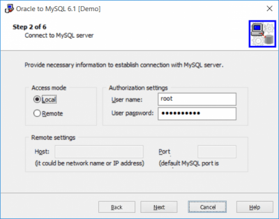 Capture d'écran de l'application Oracle-to-MySQL - #1