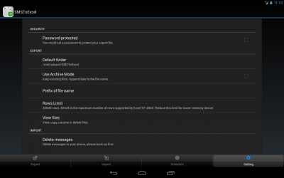Capture d'écran de l'application SMSToExcel Backup SMS in Excel - #1