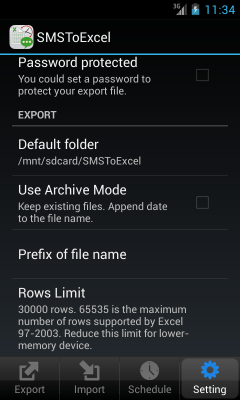 Capture d'écran de l'application SMSToExcel Backup SMS in Excel - #4