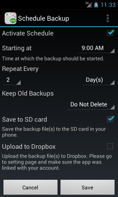 Capture d'écran de l'application SMSToExcel Backup SMS in Excel - #6