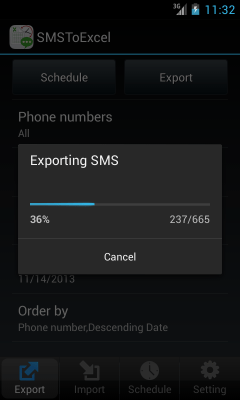 Capture d'écran de l'application SMSToExcel Backup SMS in Excel - #12