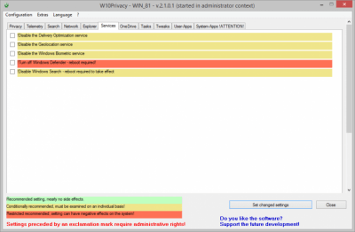 Capture d'écran de l'application W10Privacy - #4