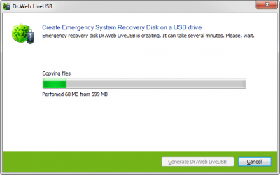Capture d'écran de l'application Dr.Web LiveDisk - #3