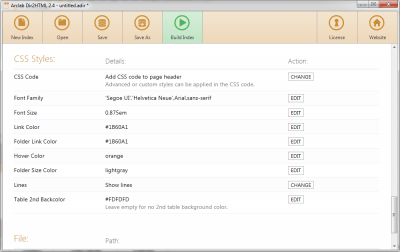 Capture d'écran de l'application Arclab Dir2HTML - #3