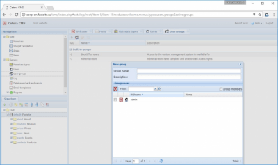 Capture d'écran de l'application Cetera CMS - gestion du site web - #2