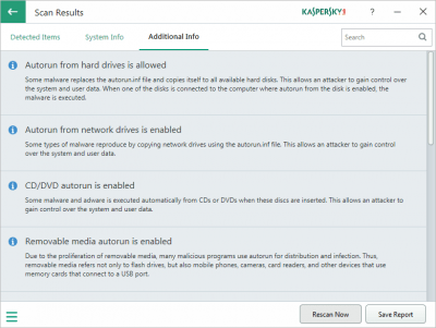 Capture d'écran de l'application Kaspersky System Checker - #3