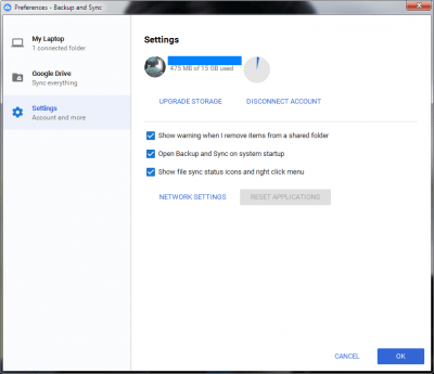 Capture d'écran de l'application Backup and Sync - #3