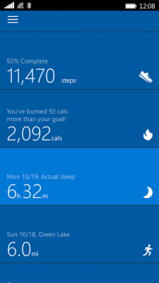 Capture d'écran de l'application Microsoft Band - #1