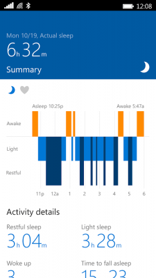 Capture d'écran de l'application Microsoft Band - #4