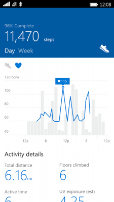 Capture d'écran de l'application Microsoft Band - #7