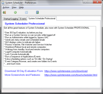 Capture d'écran de l'application System Scheduler Free - #3