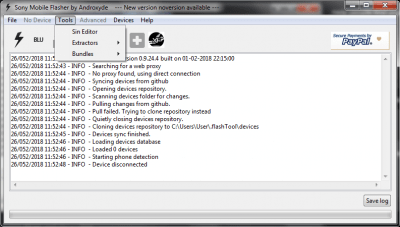 Capture d'écran de l'application Flashtool - #3