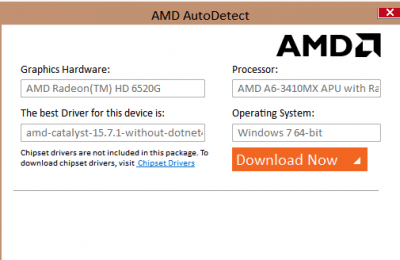 Capture d'écran de l'application AMD Driver Autodetect - #1