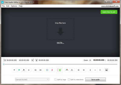 Capture d'écran de l'application DVDVideoSoft Free Audio Editor - #1