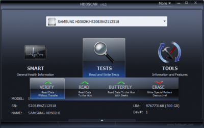 Capture d'écran de l'application HDDScan - #2