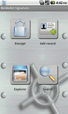 Capture d'écran de l'application BioWallet Signature - #3