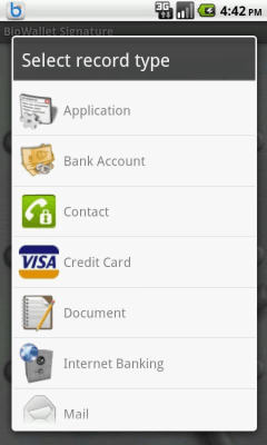 Capture d'écran de l'application BioWallet Signature - #4