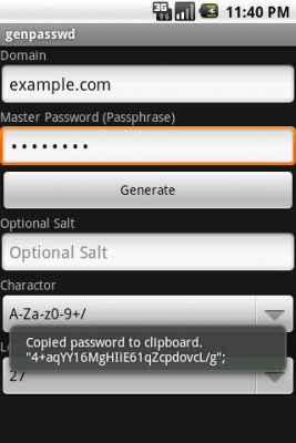 Capture d'écran de l'application genpasswd - #2