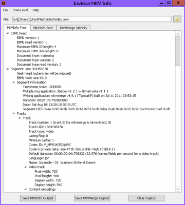 Capture d'écran de l'application Inviska MKV Info - #1