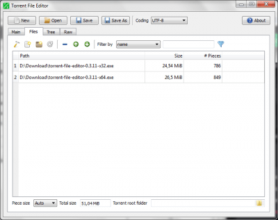 Capture d'écran de l'application Torrent File Editor - #2