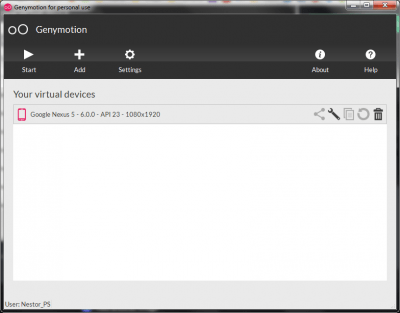 Capture d'écran de l'application Genymotion - #5