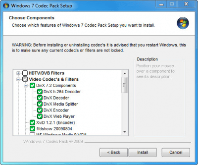 Capture d'écran de l'application Windows 7 Codec Pack - #2